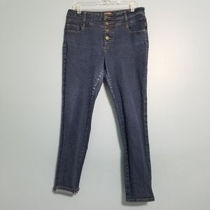 Modcloth Karaoke Seamstress Buttoned Skinny Jeans